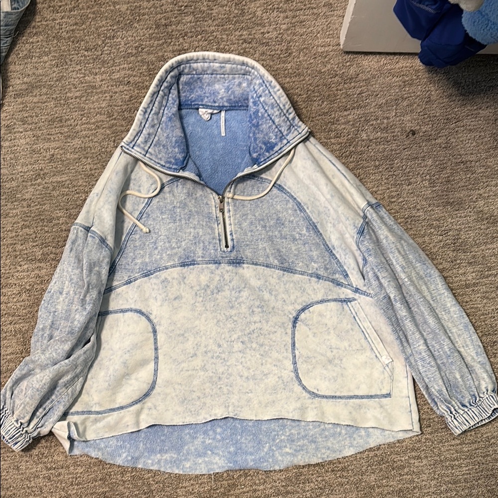 Urban Outfitters Light Blue Acid Wash Hoodie